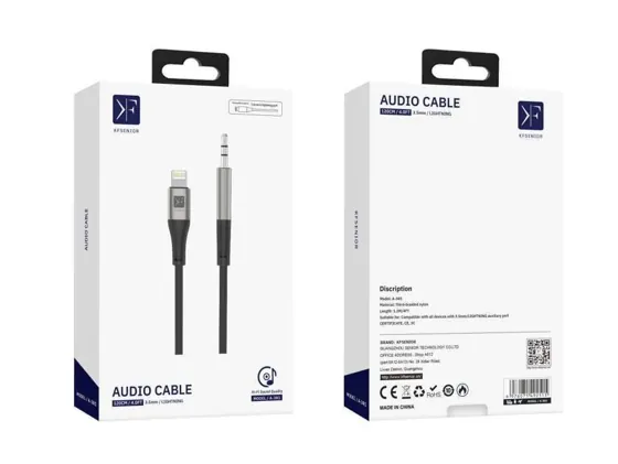 Lightning to 3.5mm AUX Audio Cable — packaging