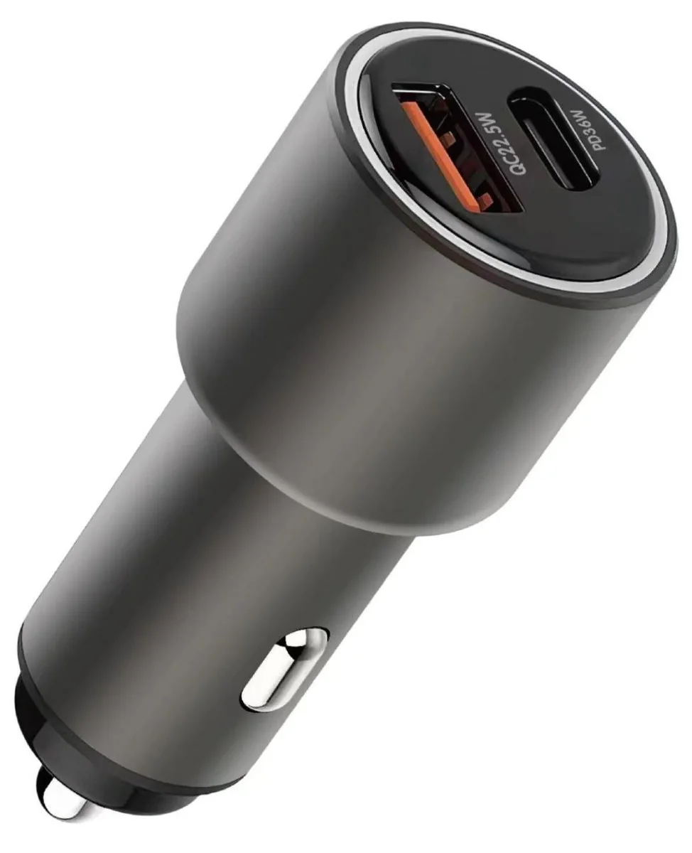 66W Fast Car Charger · USB-C + USB-A — KF Senior CH-158