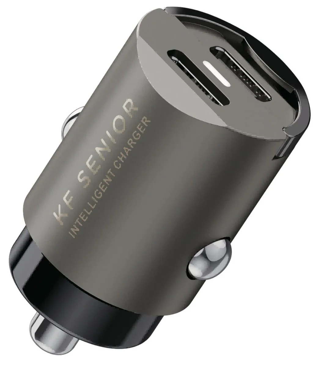 30W Fast Car Charger · 2× USB-C — KF Senior CH-163
