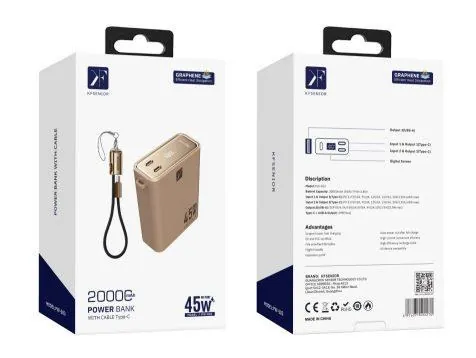 20000mAh Power Bank with Built-in Cable · 45W — packaging