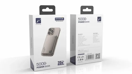 Ultra-Thin Magnetic Wireless Power Bank · 5000mAh — packaging