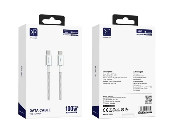 USB-C to USB-C Cable · 100W · 1.2m — packaging