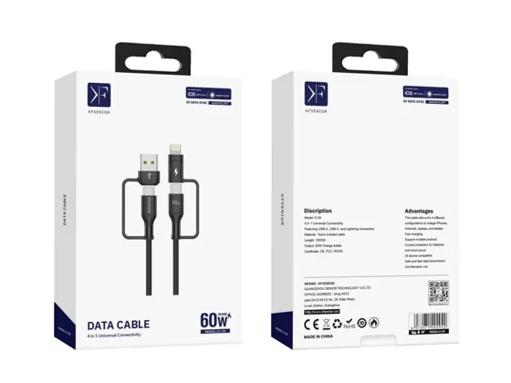 4-in-1 Multi-Connector Cable · 60W — packaging