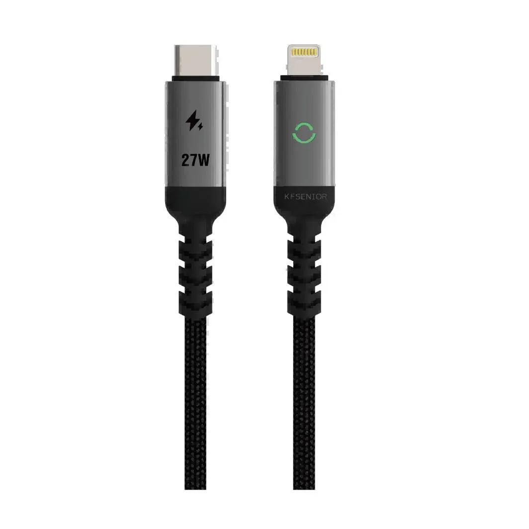 Auto Power-Off USB-C to Lightning Cable · 27W · 1.2m — KF Senior S38-C.L