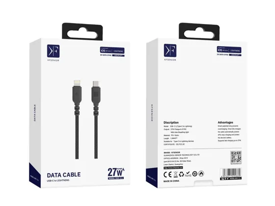 USB-C to Lightning Cable · 27W · 1.0m — packaging
