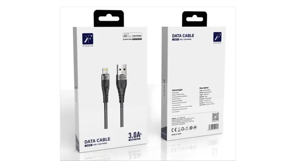 USB-A to Lightning Cable · 2.4A · 1.2m — packaging