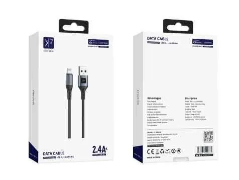 USB-A to Lightning Cable · 2.4A · 1.2m — packaging