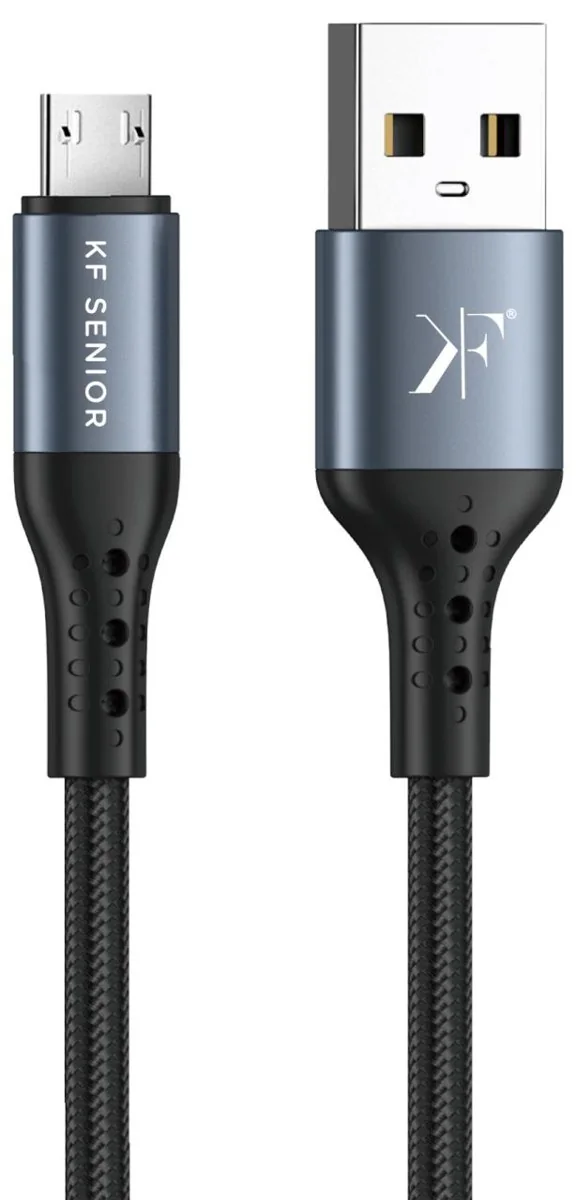 USB-A to Micro-USB Cable · 2.4A · 1.2m — KF Senior S88-M