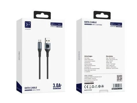 USB-A to Micro-USB Cable · 2.4A · 1.2m — packaging