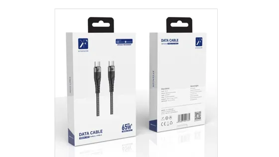 USB-C to USB-C Cable · 65W · 1.2m — packaging