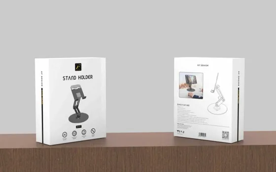 Foldable Aluminum Desk Stand — packaging