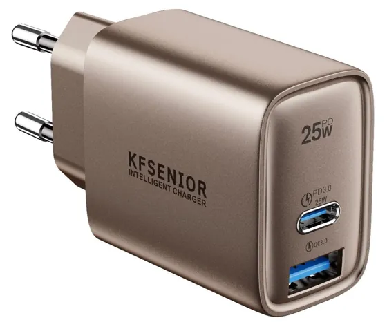 25W GaN Fast Charger · USB-C + USB-A — TH-126