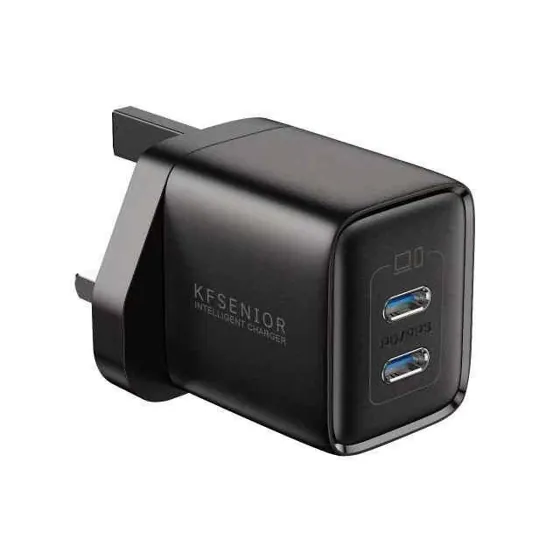 45W GaN Fast Charger · 2× USB-C · UK Plug — TH-148