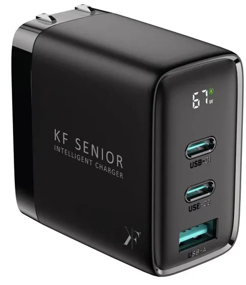 67W GaN Fast Charger · 2× USB-C + USB-A — TH-167