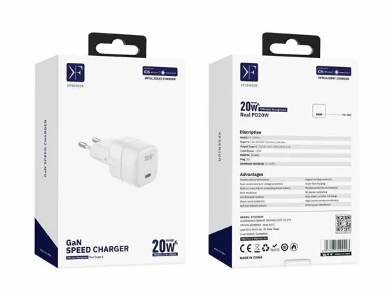 20W Fast Charger · USB-C · EU Plug — packaging